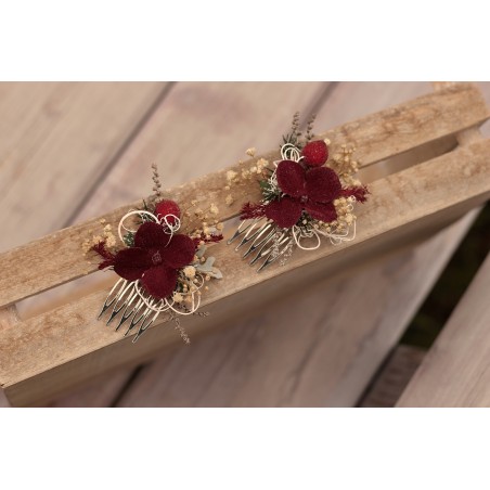 Floral, flower hair comb