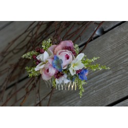 Floral, flower hair comb