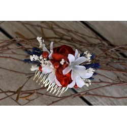 Floral, flower hair comb