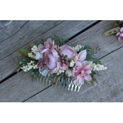 Floral, flower hair comb