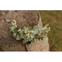 Květinový greenery půlvěneček do vlasů "Vůně eukalyptu"