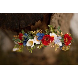 Floral, flower half head wreath, hair wreath, crown