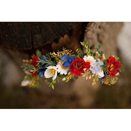 Floral, flower half head wreath, hair wreath, crown