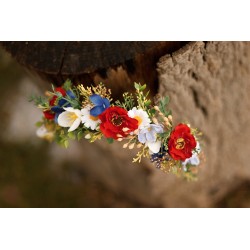 Floral, flower half head wreath, hair wreath, crown