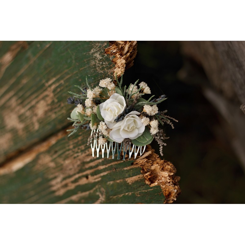 Floral, flower hair comb