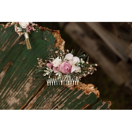 Floral, flower hair comb