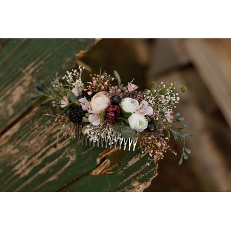 Floral, flower hair comb