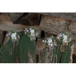 Floral, flower hair comb