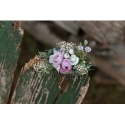 Floral, flower hair comb