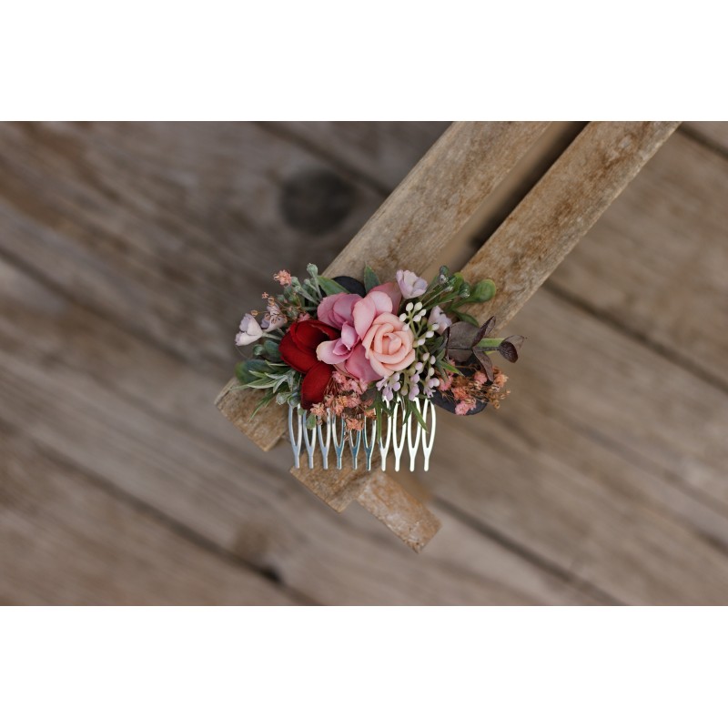 Floral, flower hair comb