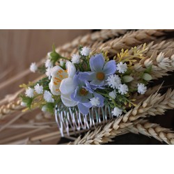 Floral, flower hair comb