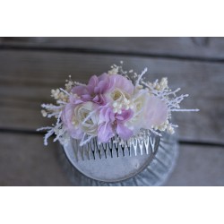 Floral, flower hair comb