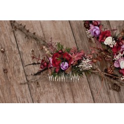 Floral, flower hair comb