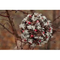 Svatební kytice pro nevěstu "Šišková s gypsophillou a bobulemi II."