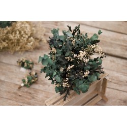 Svatební greenery kytice pro nevěstu "Vůně eukalyptu II."