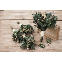 Svatební greenery kytice pro nevěstu "Vůně eukalyptu II."
