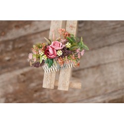 Floral, flower hair comb