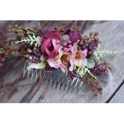 Floral, flower hair comb