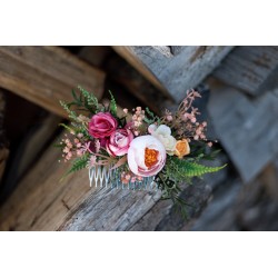 Floral, flower hair comb