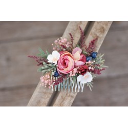 Floral, flower hair comb