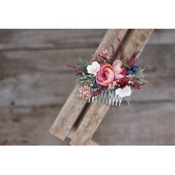 Floral, flower hair comb