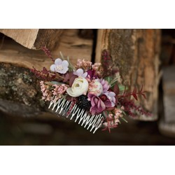 Floral, flower hair comb