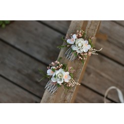 Floral, flower hair comb