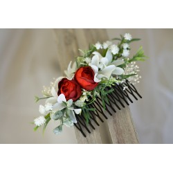 Floral, flower hair comb