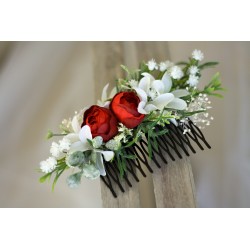 Floral, flower hair comb