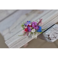 Floral, flower hair comb