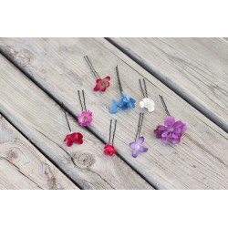 Hair flowers, set of 8pcs