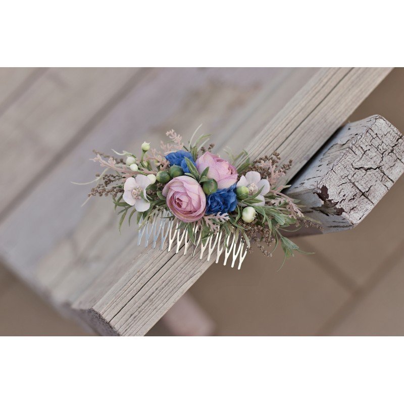 Floral, flower hair comb