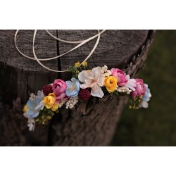 Floral, flower half head wreath, hair wreath, crown
