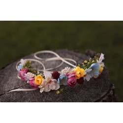 Floral, flower half head wreath, hair wreath, crown