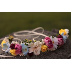 Floral, flower half head wreath, hair wreath, crown