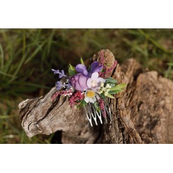 Floral, flower hair comb