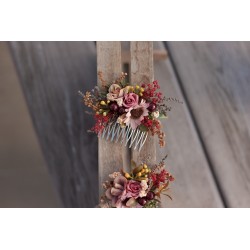 Floral, flower hair comb