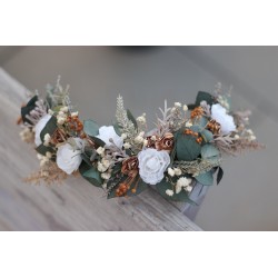 Floral, flower half head wreath, hair wreath, crown