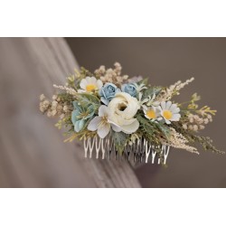 Floral, flower hair comb