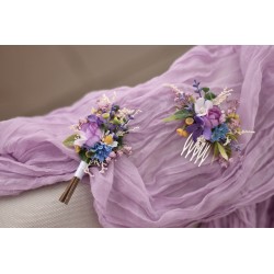 Floral, flower hair comb