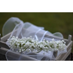 Květinový věneček do vlasů "Nevěstin závoj" bohatší