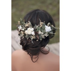 Floral, flower half head wreath, hair wreath, crown
