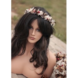 Floral, flower half head wreath, hair wreath, crown