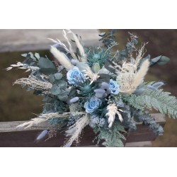 Svatební kytice pro nevěstu "Dusty blue"