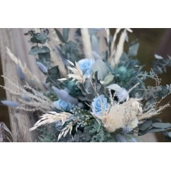 Svatební kytice pro nevěstu "Dusty blue"
