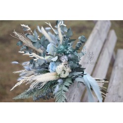 Svatební kytice pro nevěstu "Dusty blue"