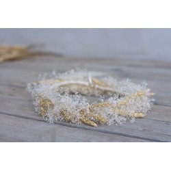 Věneček do vlasů "Gypsophilla s obilím"