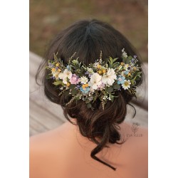 Floral, flower half head wreath, hair wreath, crown
