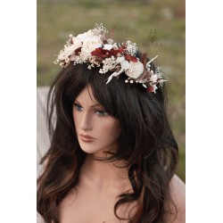 Floral, flower half head wreath, hair wreath, crown