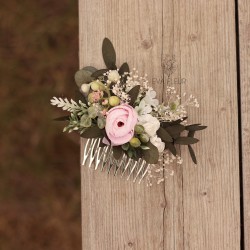 Floral, flower hair comb